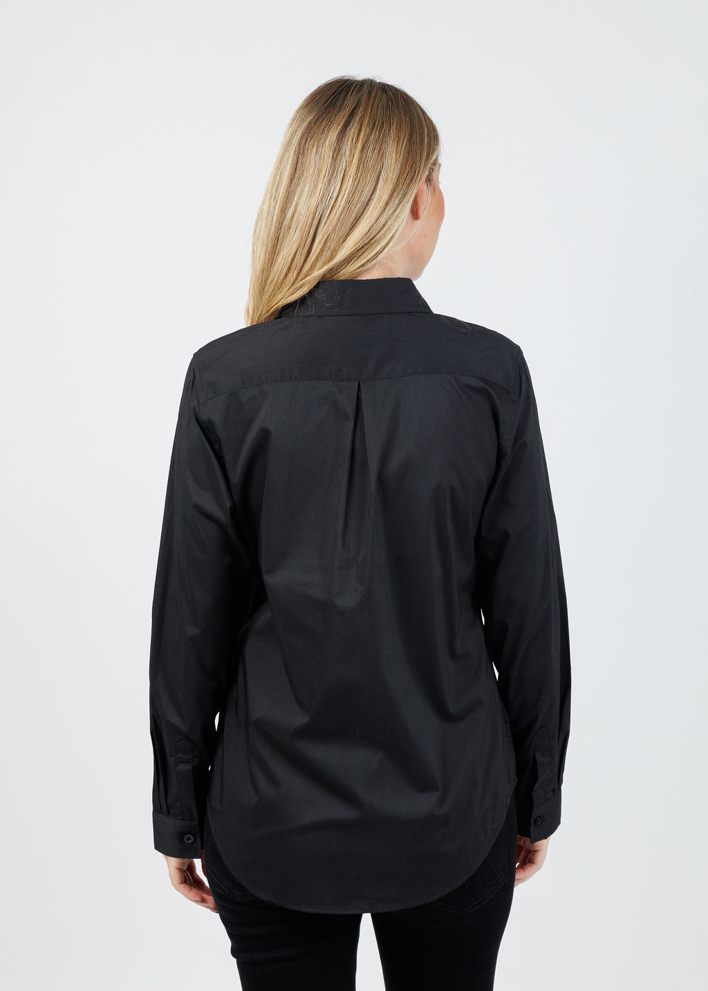 Suzy T Mila Button Down Stars Blouse in Black available at Barbara Katz