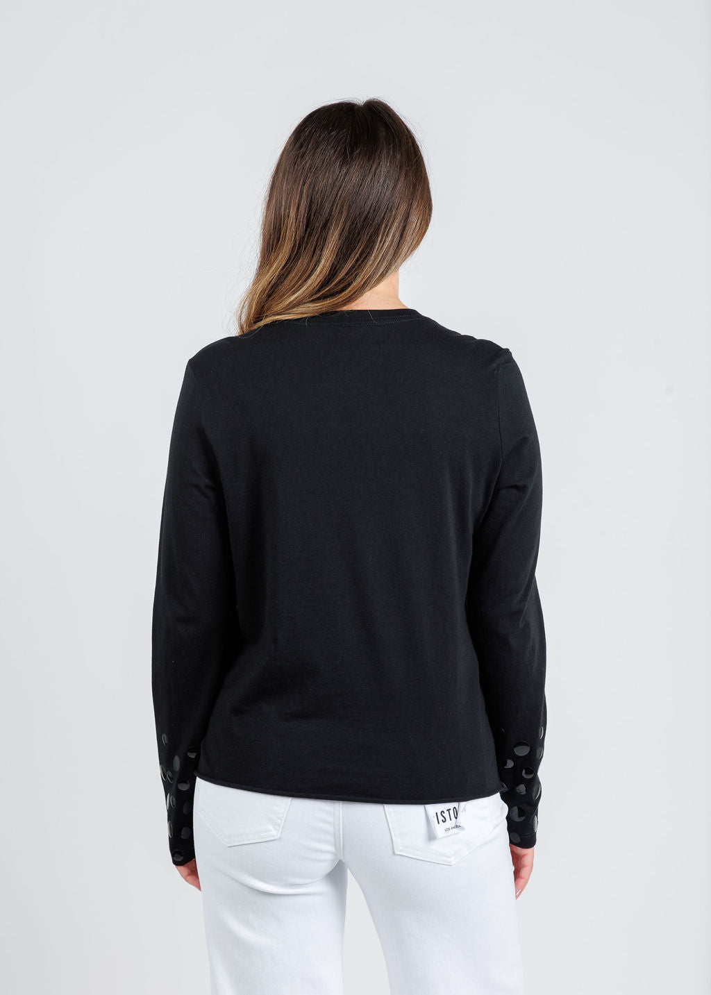 Suzy T Stud T-Shirt in Black available at Barbara Katz