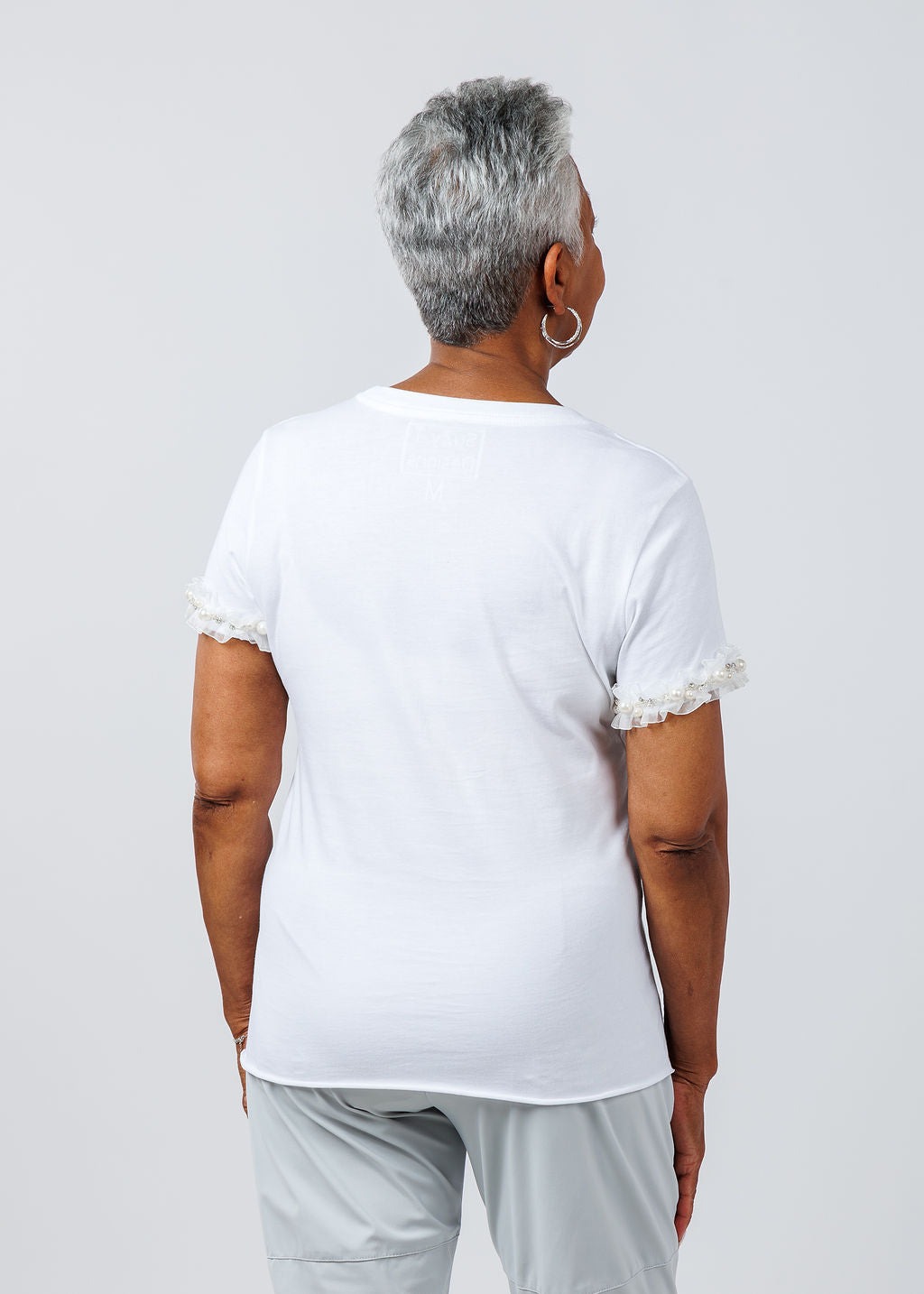 Suzy T Ribbon Top in White available at Barbara Katz