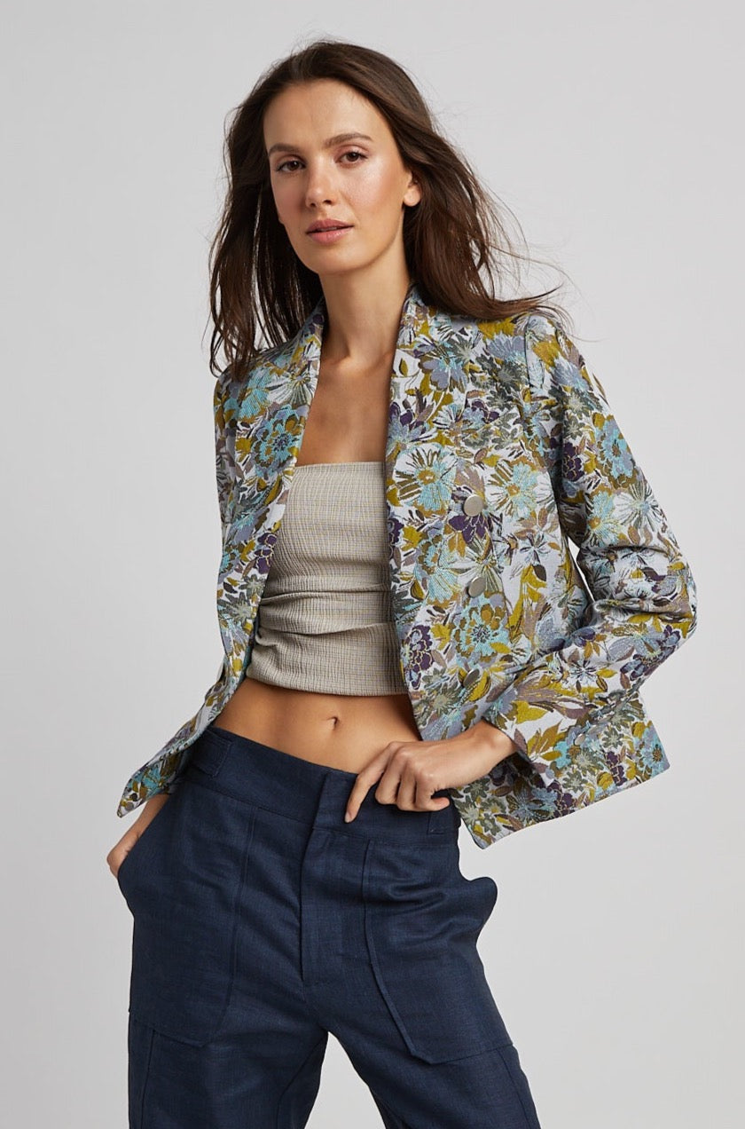 Adroit Atelier Taylor Double Breasted Floral Blazer