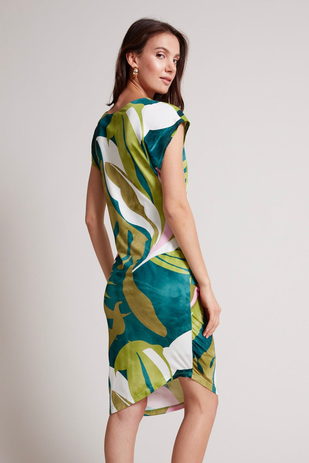Adroit Atelier Tammy Bodycon Dress in Green/Pink available at Barbara Katz