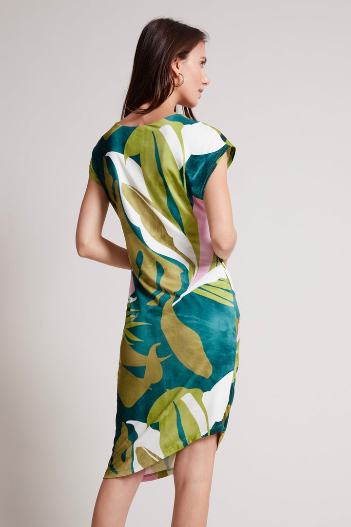 Adroit Atelier Tammy Bodycon Dress in Green/Pink available at Barbara Katz