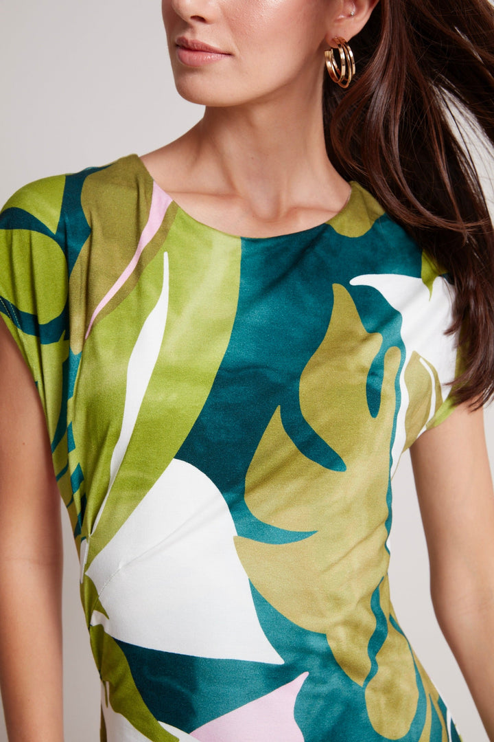 Adroit Atelier Tammy Bodycon Dress in Green/Pink available at Barbara Katz
