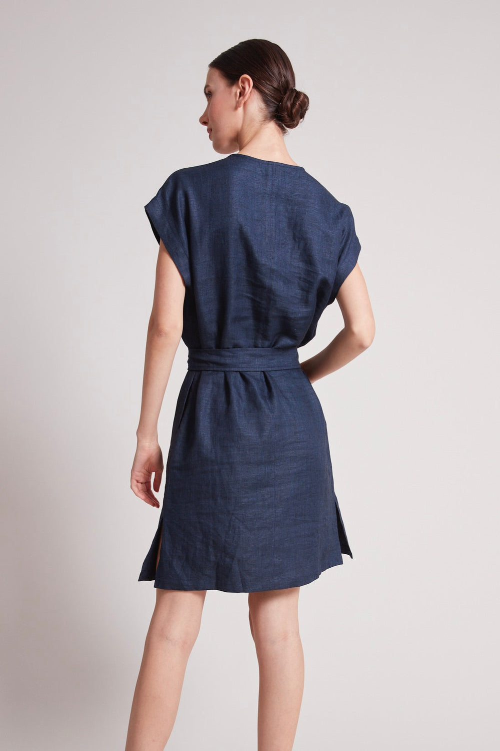 Adroit Atelier Tanner Cap Sleeve Popover Dress in Navy available at Barbara Katz