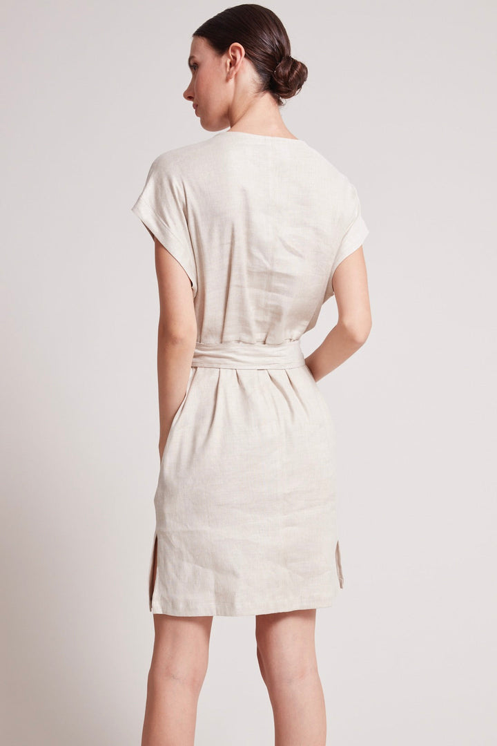 Adroit Atelier Tanner Cap Sleeve Popover Dress in Oatmeal available at Barbara Katz