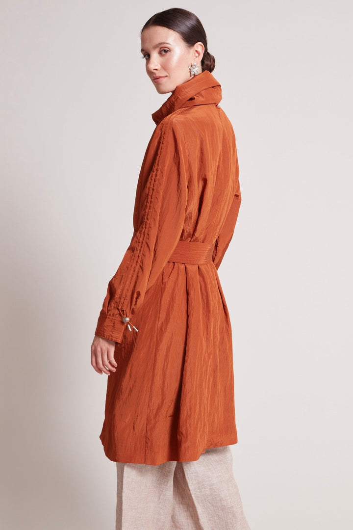 Adroit Atelier Tatiana Long Fluid Coat in Copper available at Barbara Katz