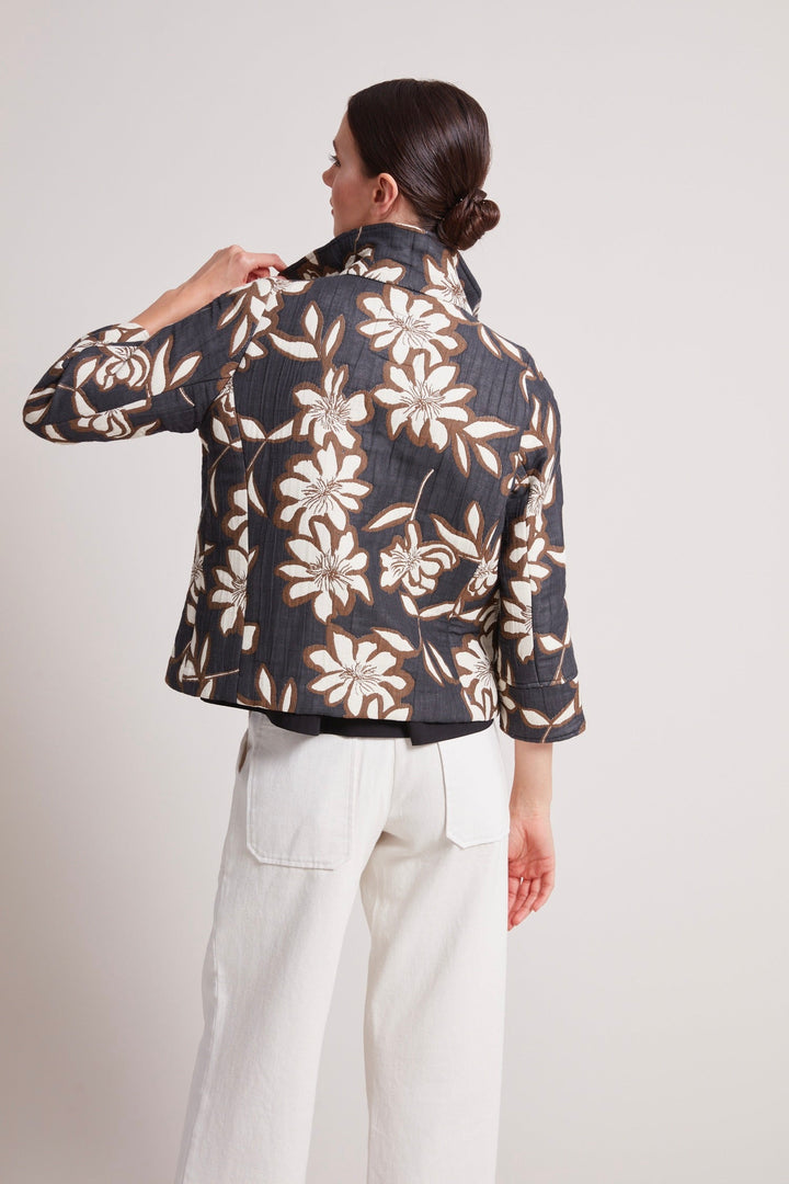 Adroit Atelier Tenley Quilted Jacquard Jacket in Creamy Floral available at Barbara Katz