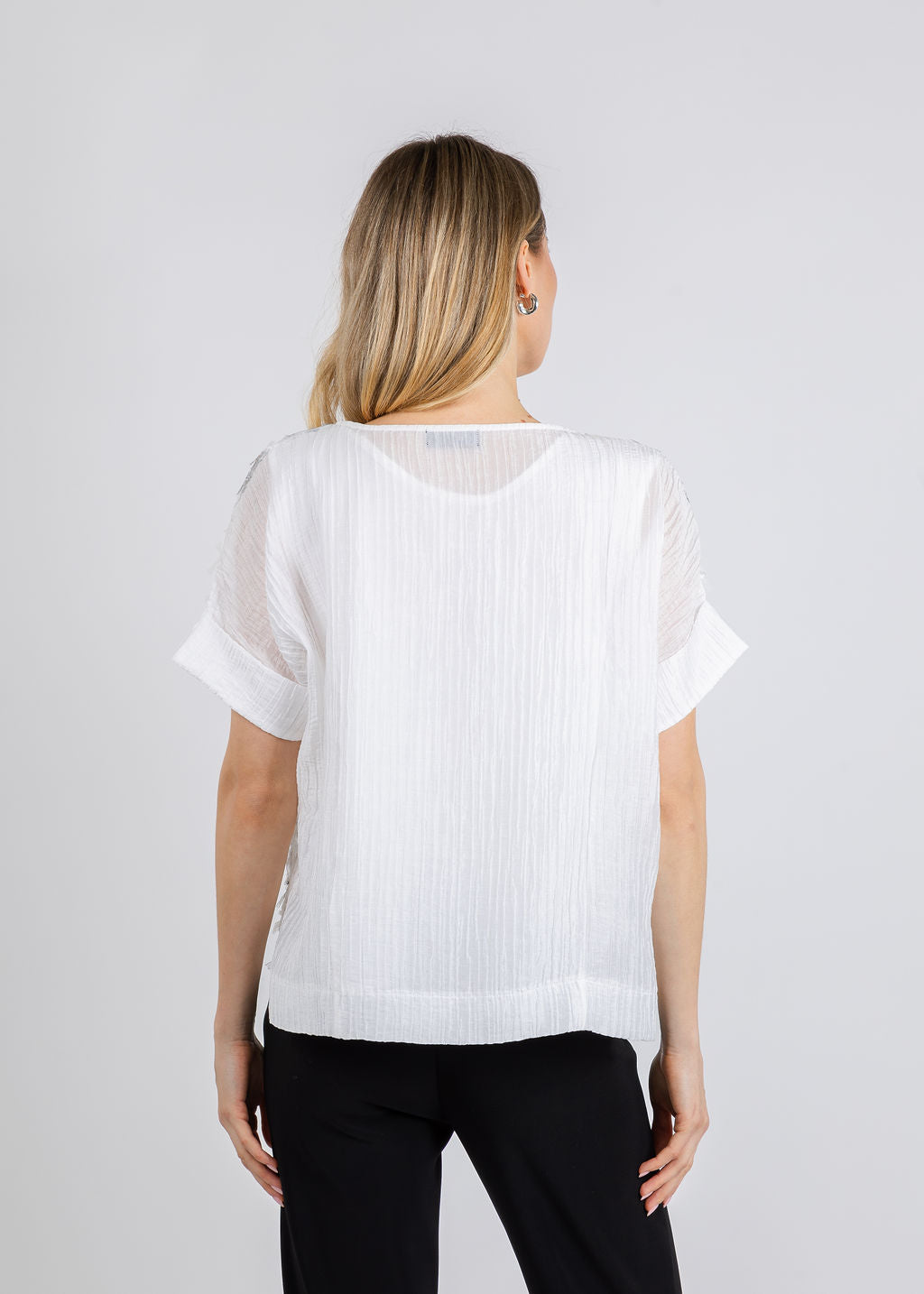 Terra Abstract Paint Top in White/Black available at Barbara Katz