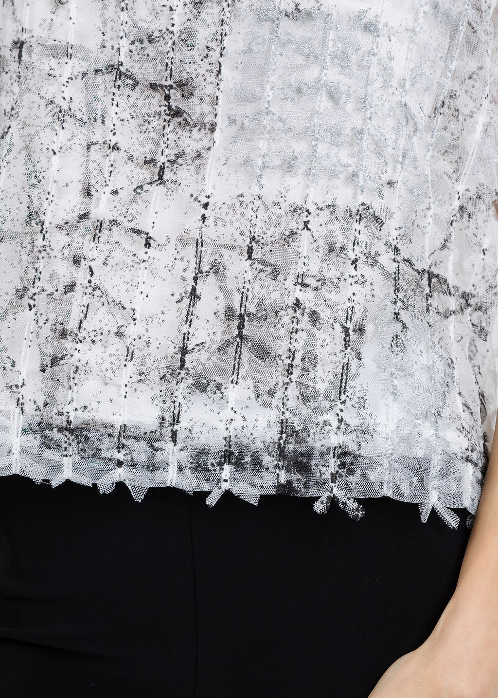 Terra Abstract Paint Top in White/Black available at Barbara Katz