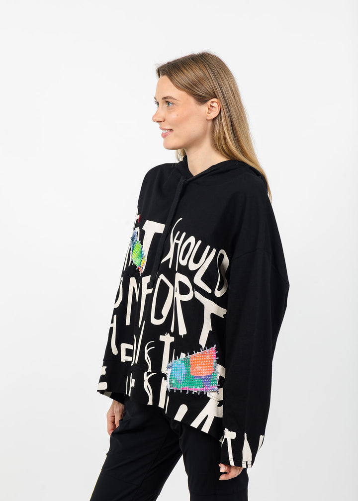 Terra Art Graffiti Hoodie in Black available at Barbara Katz