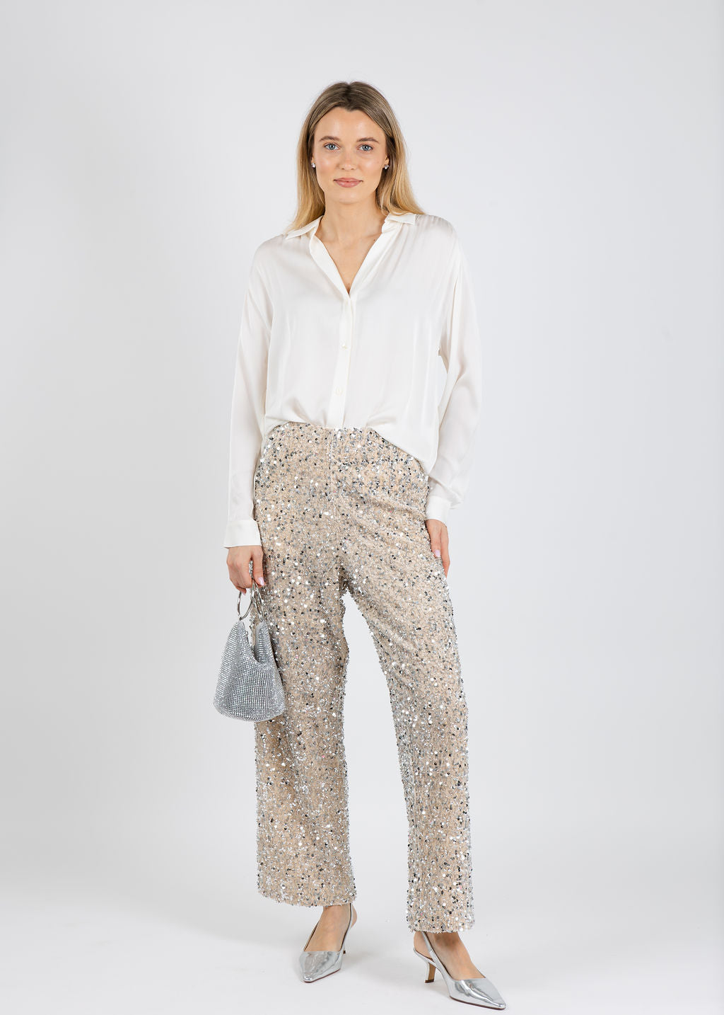 Terra Iana Pants in Champagne available at Barbara Katz