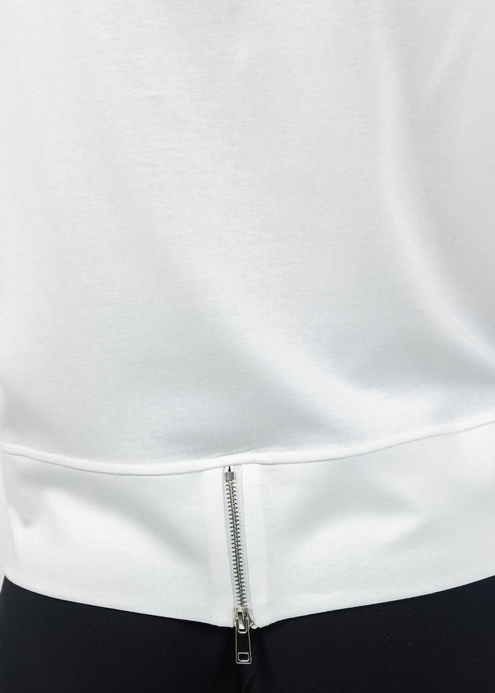Terra Linear Graphic With Floral Sweater in Ivory available at Barbara Katz