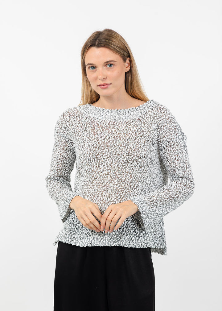 Terra Quinn Boat Neck Sequin Top in White available at Barbara Katz