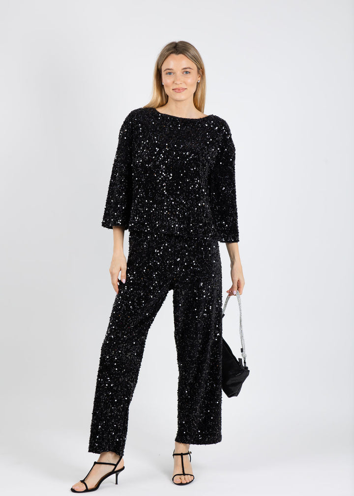 Terra Sparkle Tunic & Iana Pants in Black available at Barbara Katz