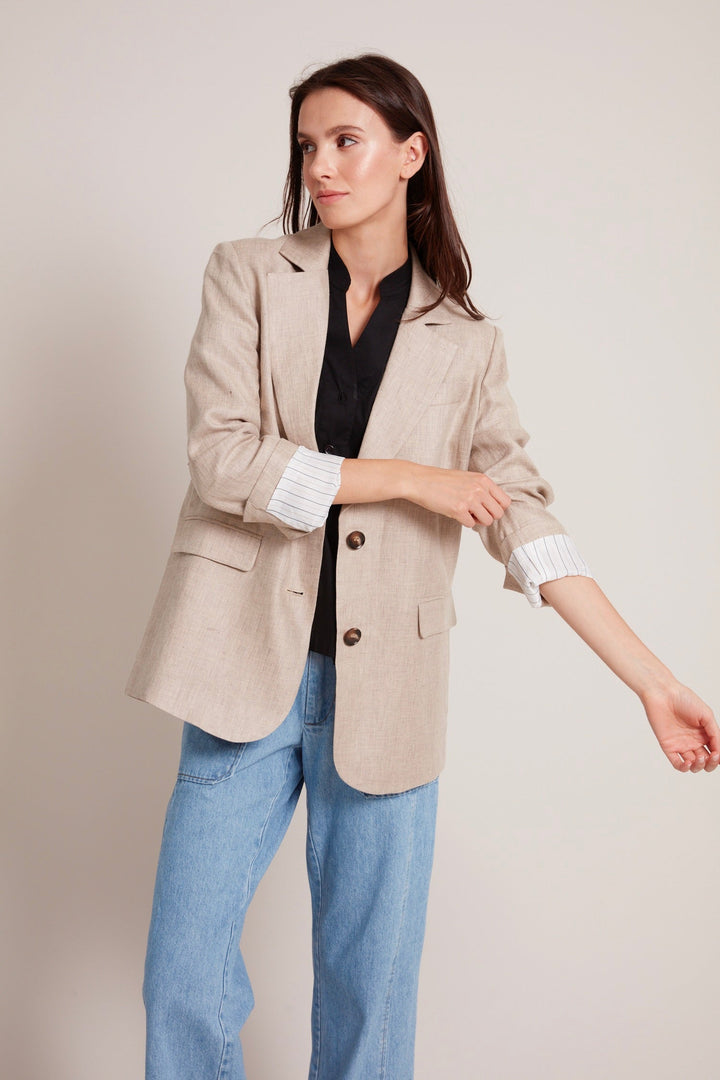 Adroit Atelier Jake Boyfriend Blazer Straight Cut in Sand available at Barbara Katz