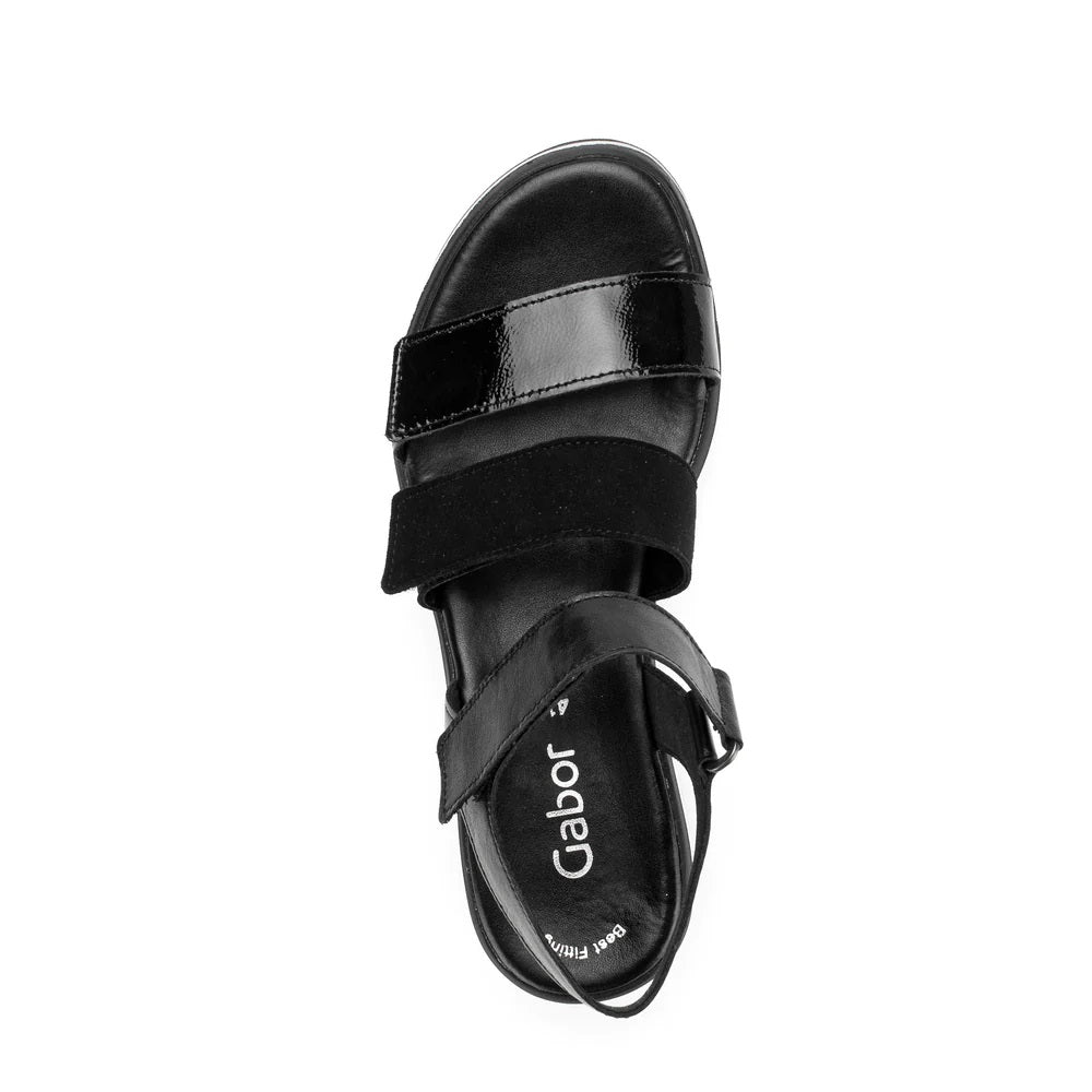 GABOR Three Strap Sandals - Black