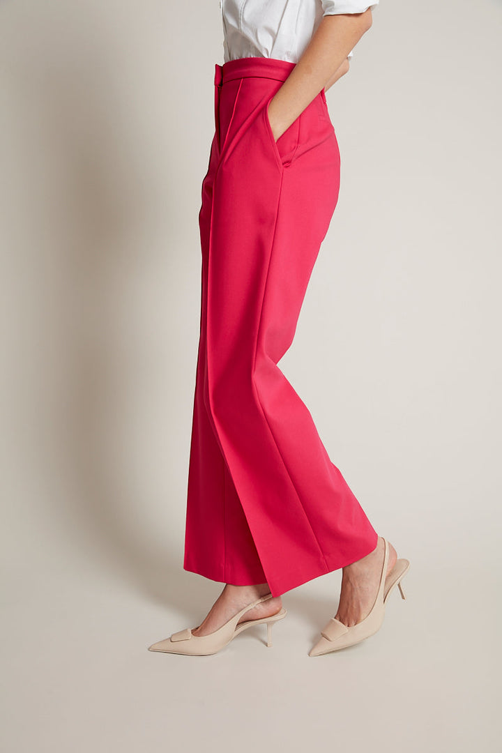 Adroit Atelier Preston Pin Tuck Pants With Slant Pockets in Raspberry available at Barbara Katz
