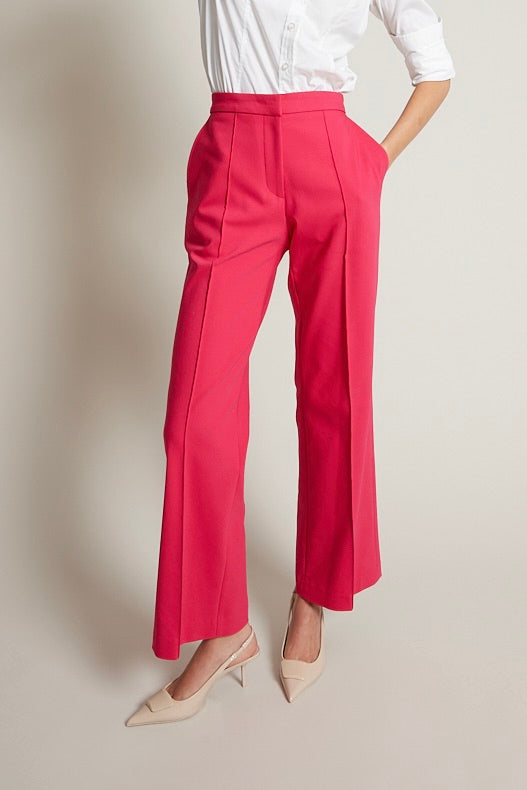 Adroit Atelier Preston Pin Tuck Pants With Slant Pockets in Raspberry available at Barbara Katz