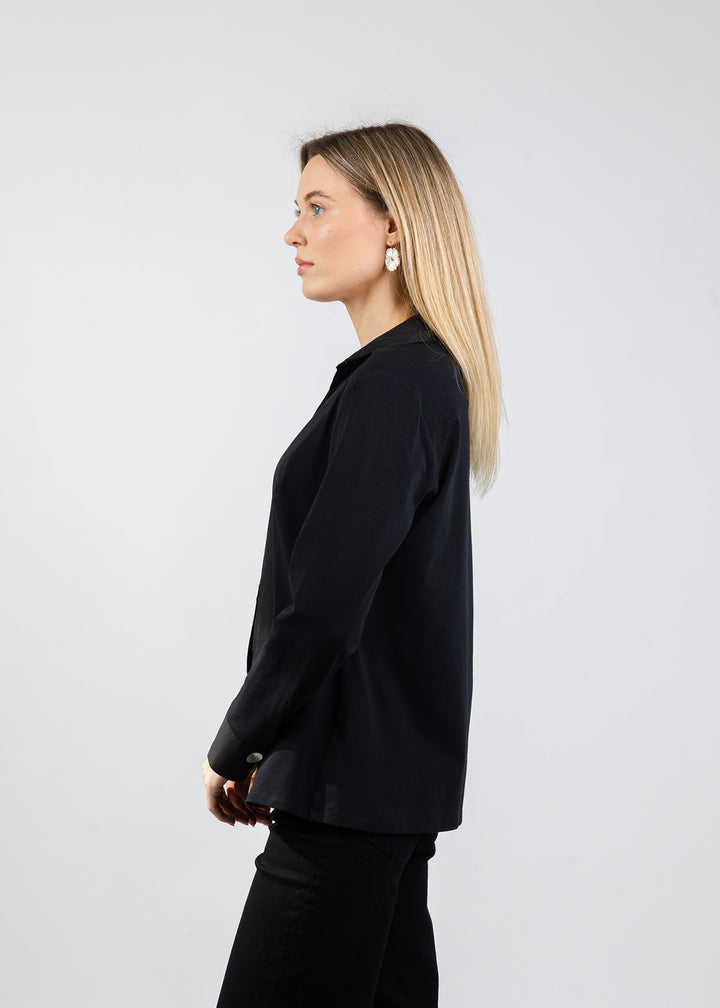 Tinta Alessandra Multi Button Blouse in Black available at Barbara Katz
