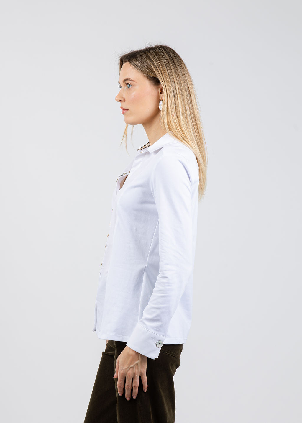 Tinta Alessandra Multi Button Blouse in White available at Barbara Katz