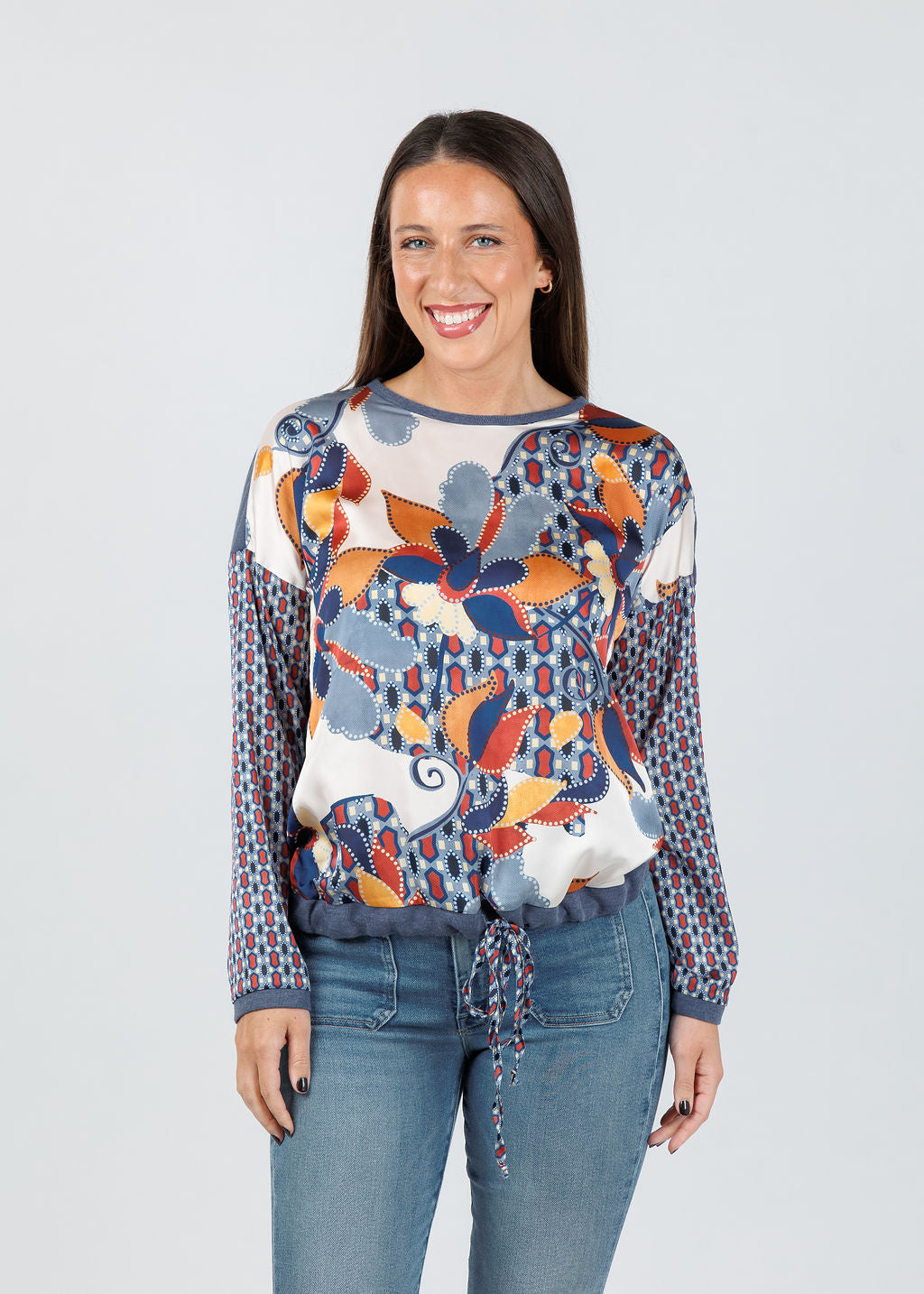 Tinta Carolina Silky Crew Top in Multicolor available at Barbara Katz