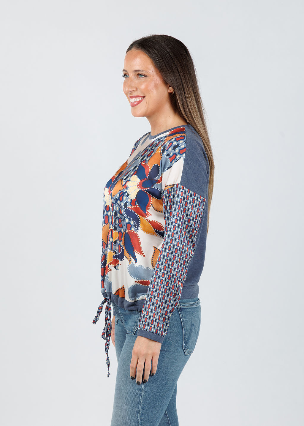 Tinta Carolina Silky Crew Top in Multicolor available at Barbara Katz