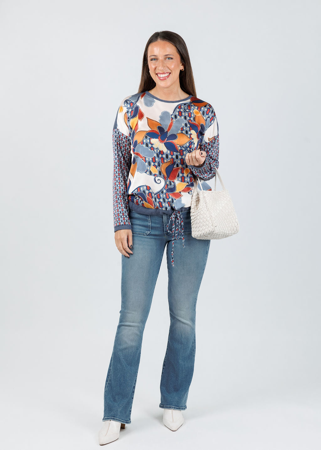 Carolina Silky Crew Top - Multicolor