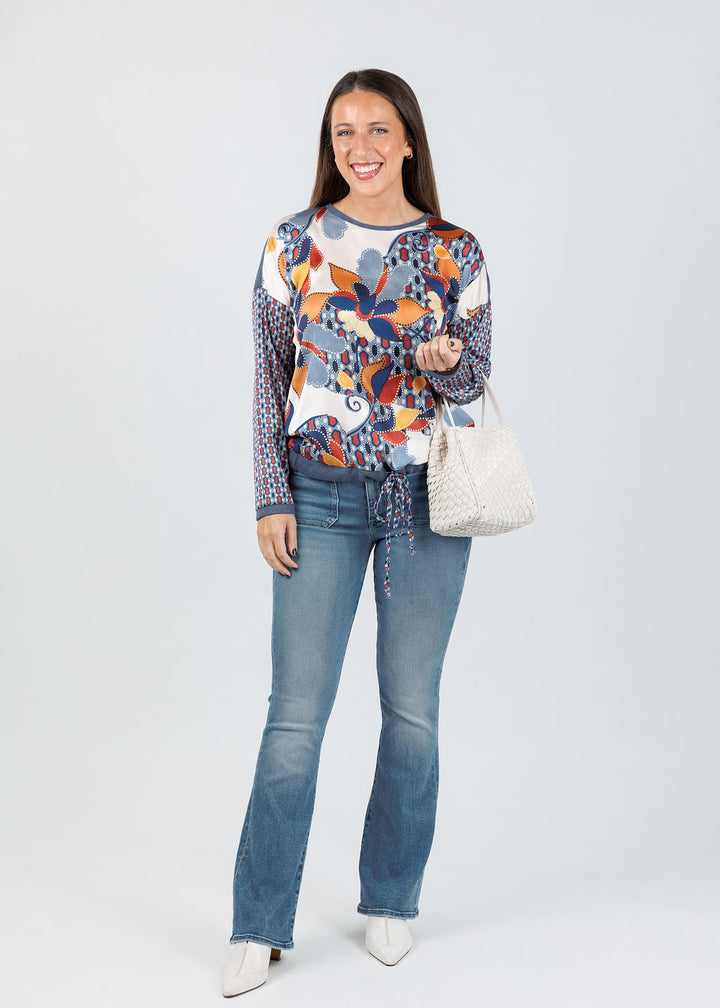Carolina Silky Crew Top - Multicolor
