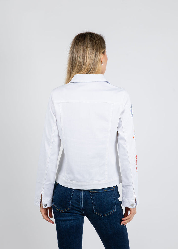 Tinta Coralia Embroidered Jacket in White available at Barbara Katz