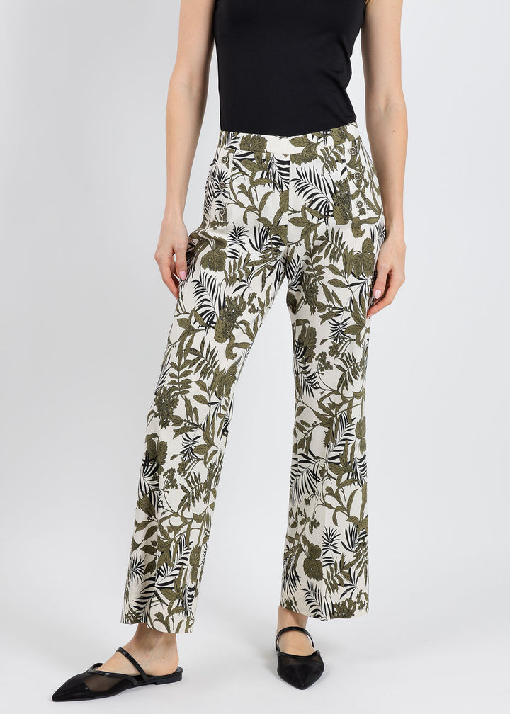Tinta Kiana Printed Crop Pants in Khaki available at Barbara Katz