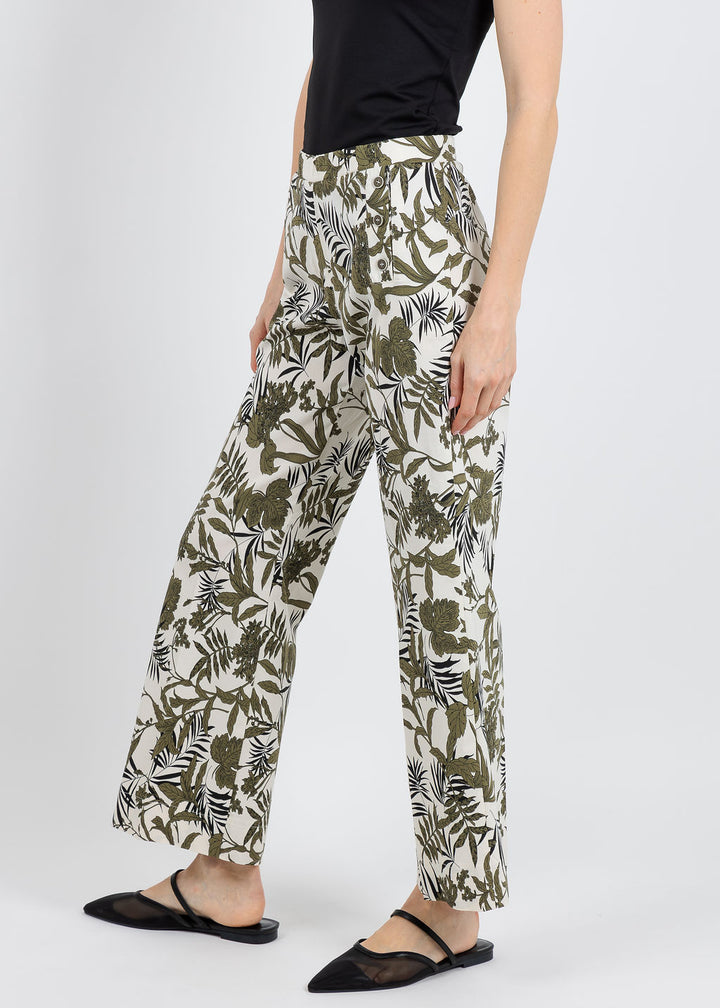 Tinta Kiana Printed Crop Pants in Khaki available at Barbara Katz