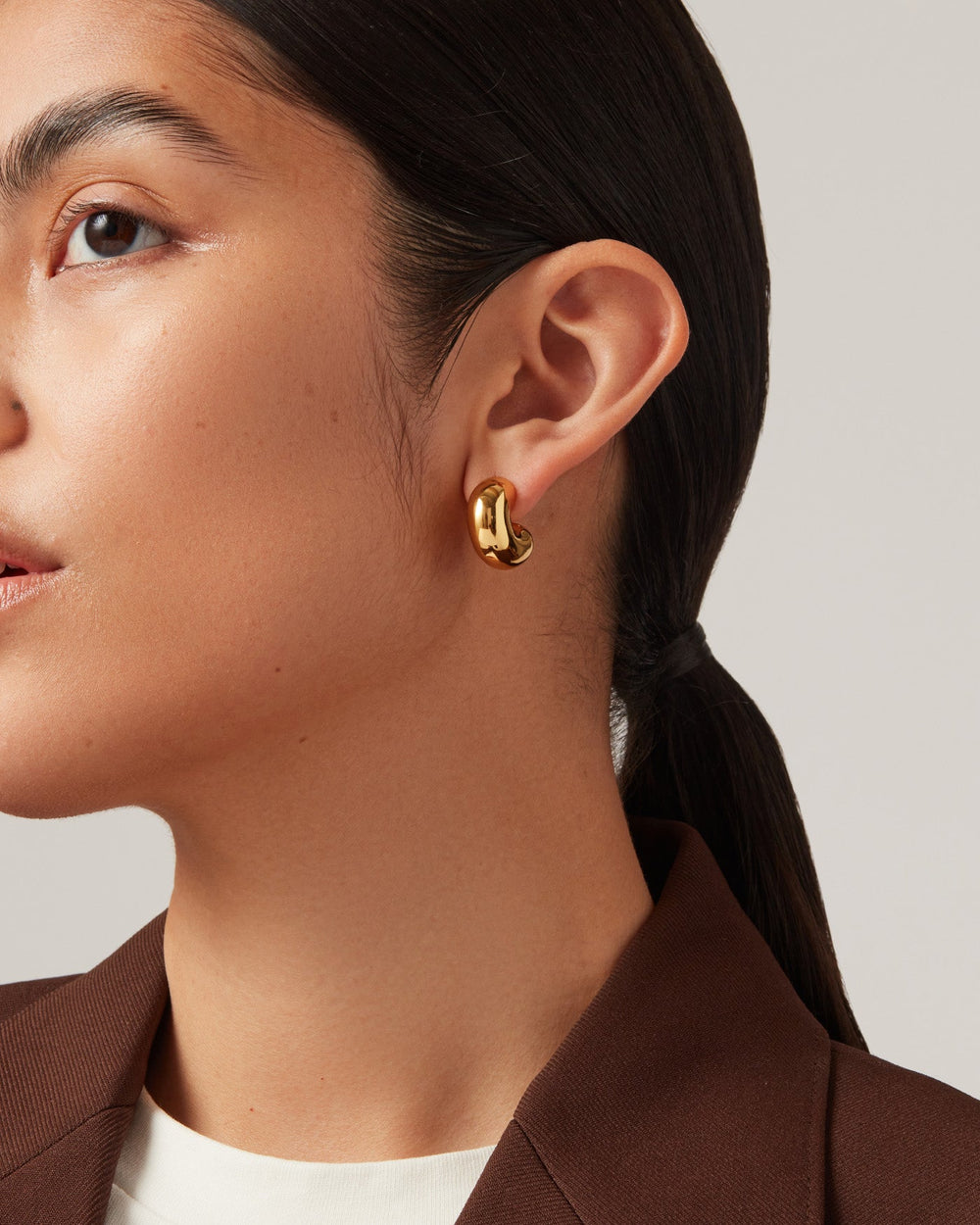 Jenny Bird Medium Tome Hoops in Gold available at Barbara Katz