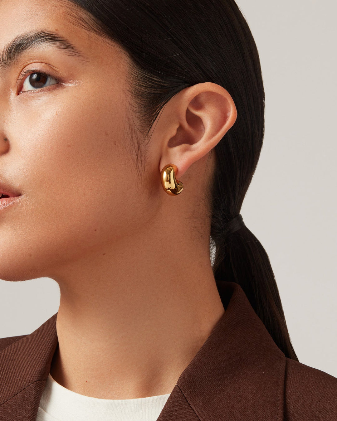 Jenny Bird Medium Tome Hoops in Gold available at Barbara Katz