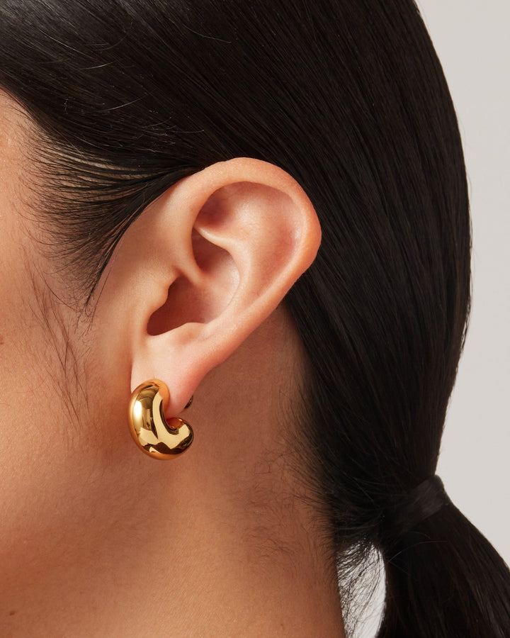 Jenny Bird Medium Tome Hoops in Gold available at Barbara Katz
