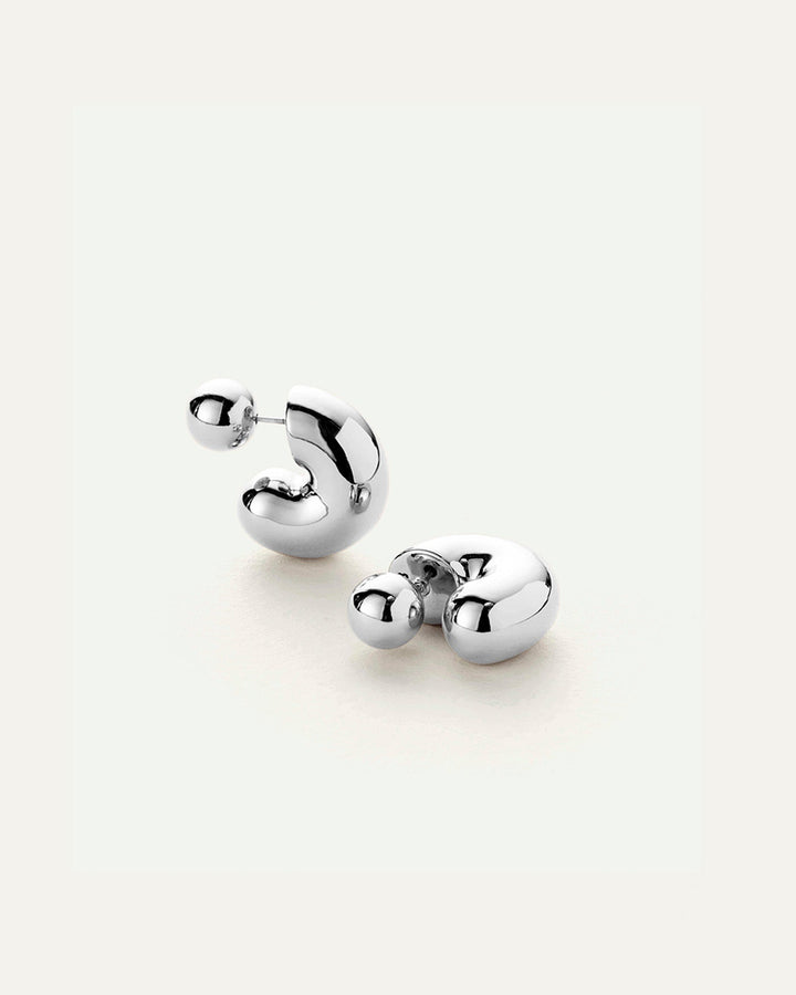 Jenny Bird Medium Tome Hoops in Silver available at Barbara Katz
