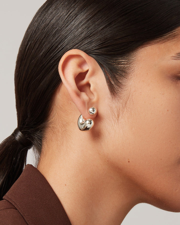 Jenny Bird Medium Tome Hoops in Silver available at Barbara Katz
