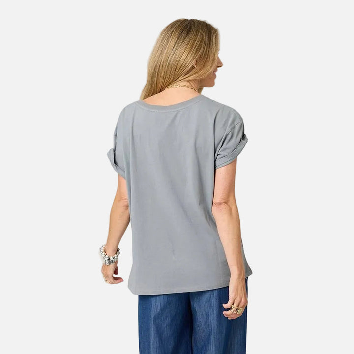 Kerri Rosenthal Tommy Love Lines Tee in Dark Gray/Vanilla available at Barbara Katz