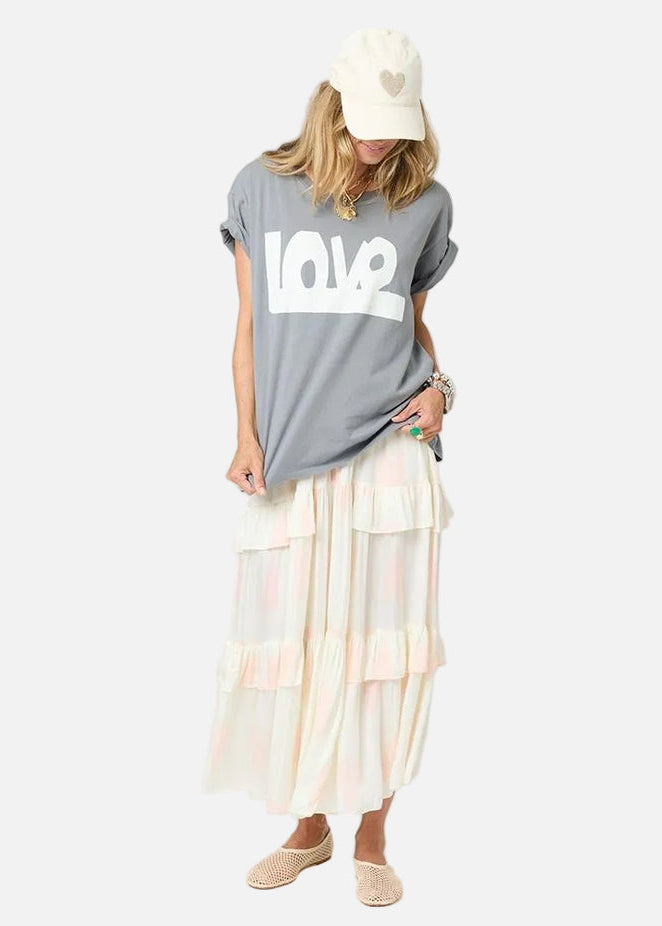 Kerri Rosenthal Tommy Love Lines Tee in Dark Gray/Vanilla available at Barbara Katz