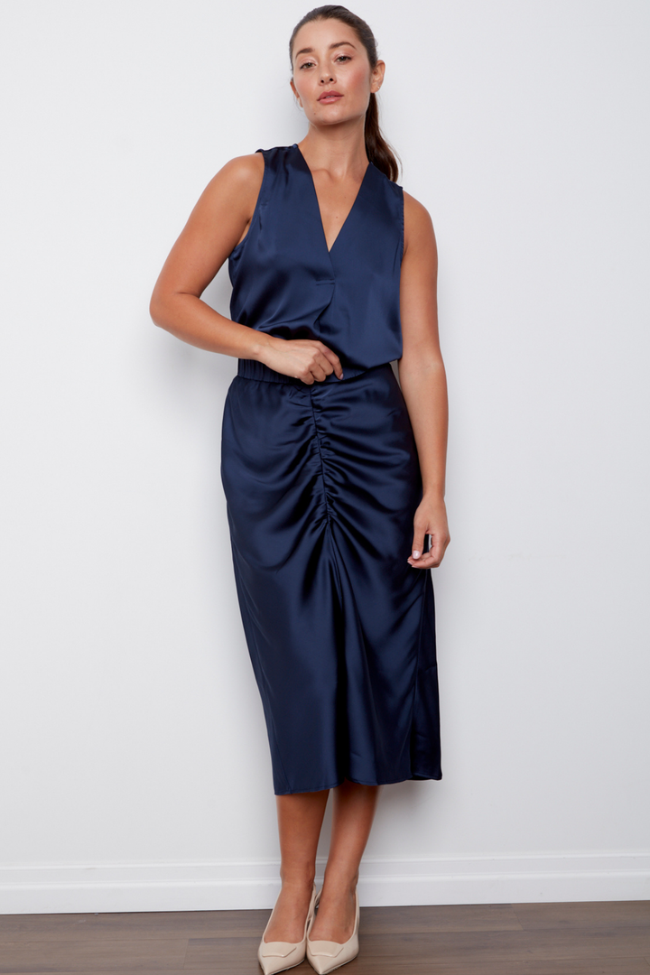 True Sleeveless Blouse - Navy
