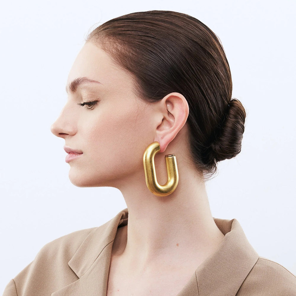 VANESSA BARONI Tube Earring - Gold Vintage