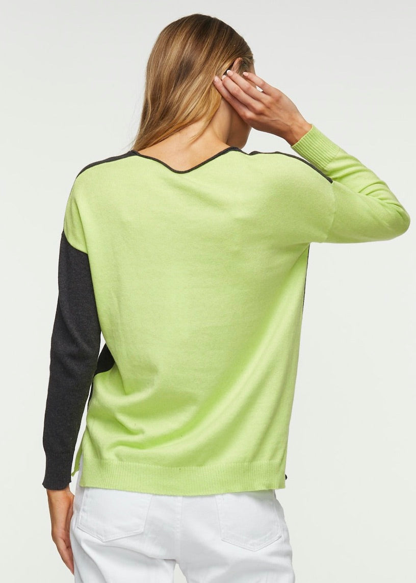 Two Tone Sweater - Charcoal