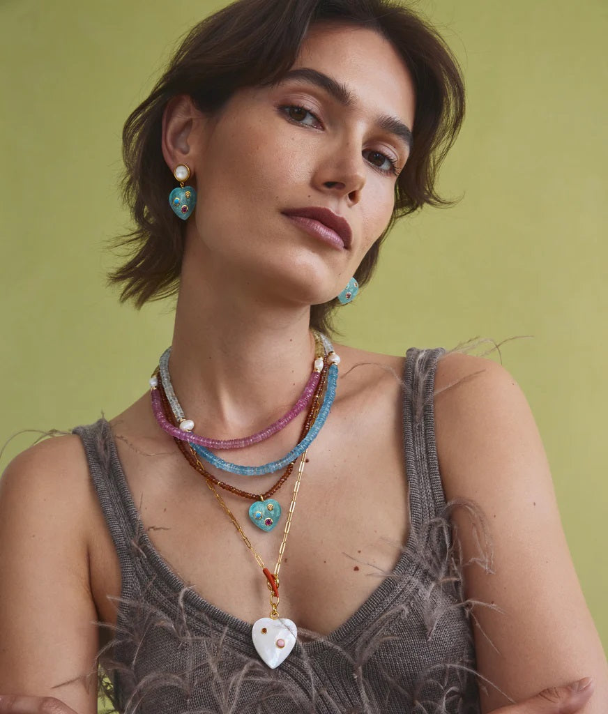 LIZZIE FORTUNATO Two of Hearts Necklace