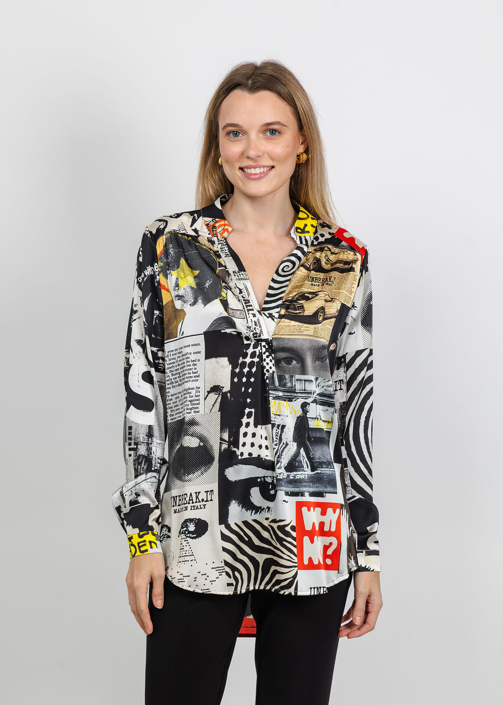 UnbreakIT Guru Blouse in Rock Print available at Barbara Katz