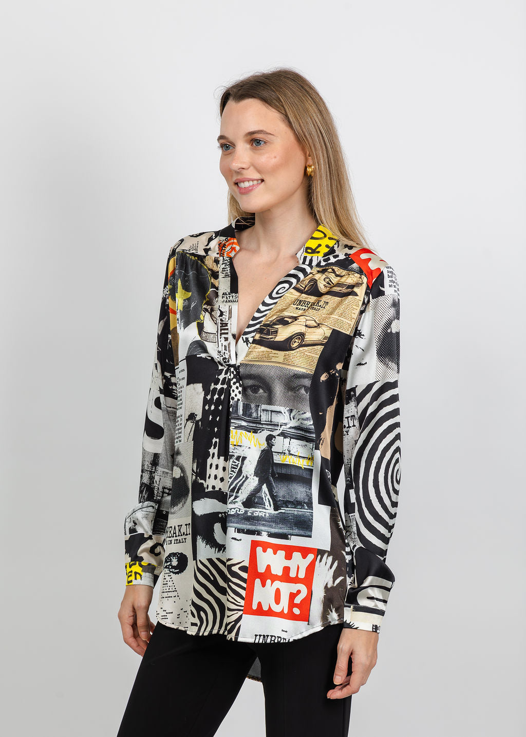 UnbreakIT Guru Blouse in Rock Print available at Barbara Katz