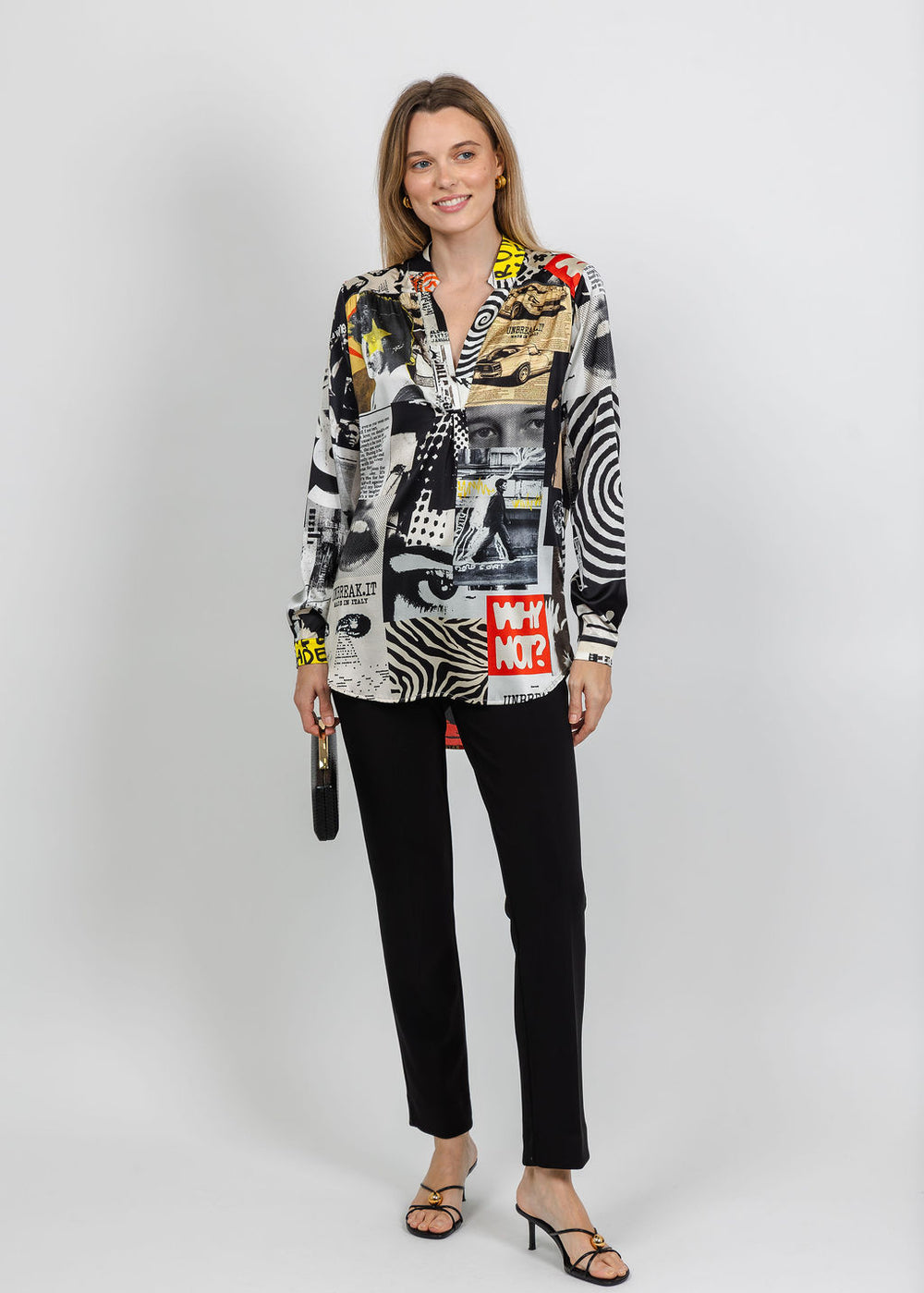 UnbreakIT Guru Blouse in Rock Print available at Barbara Katz
