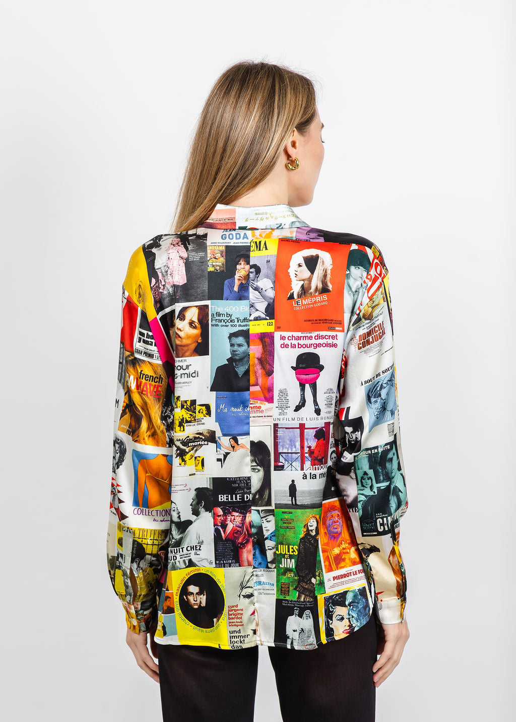 UnbreakIT Lisa Blouse in French Cinema Print available at Barbara Katz