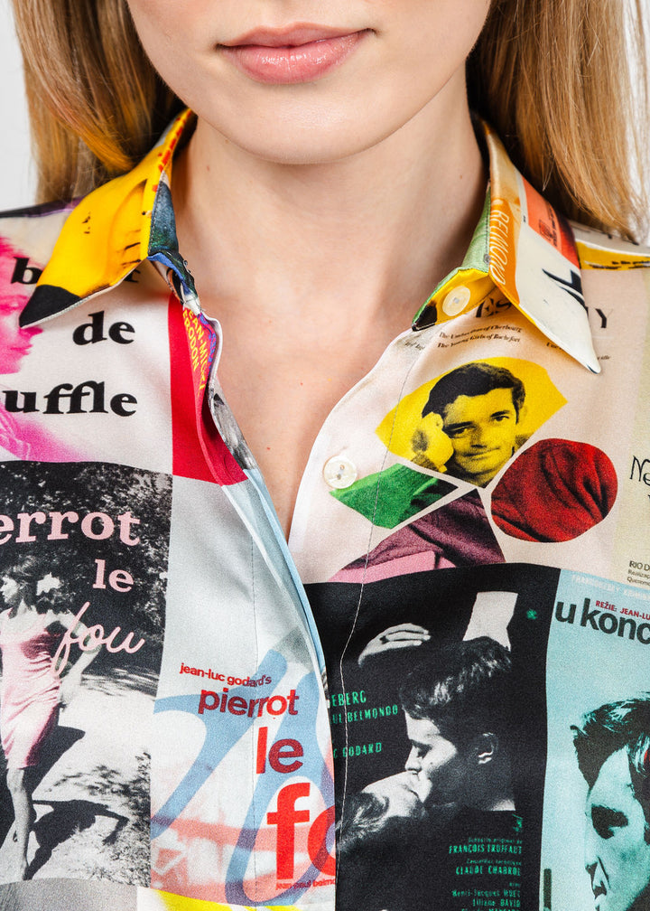 UnbreakIT Lisa Blouse in French Cinema Print available at Barbara Katz