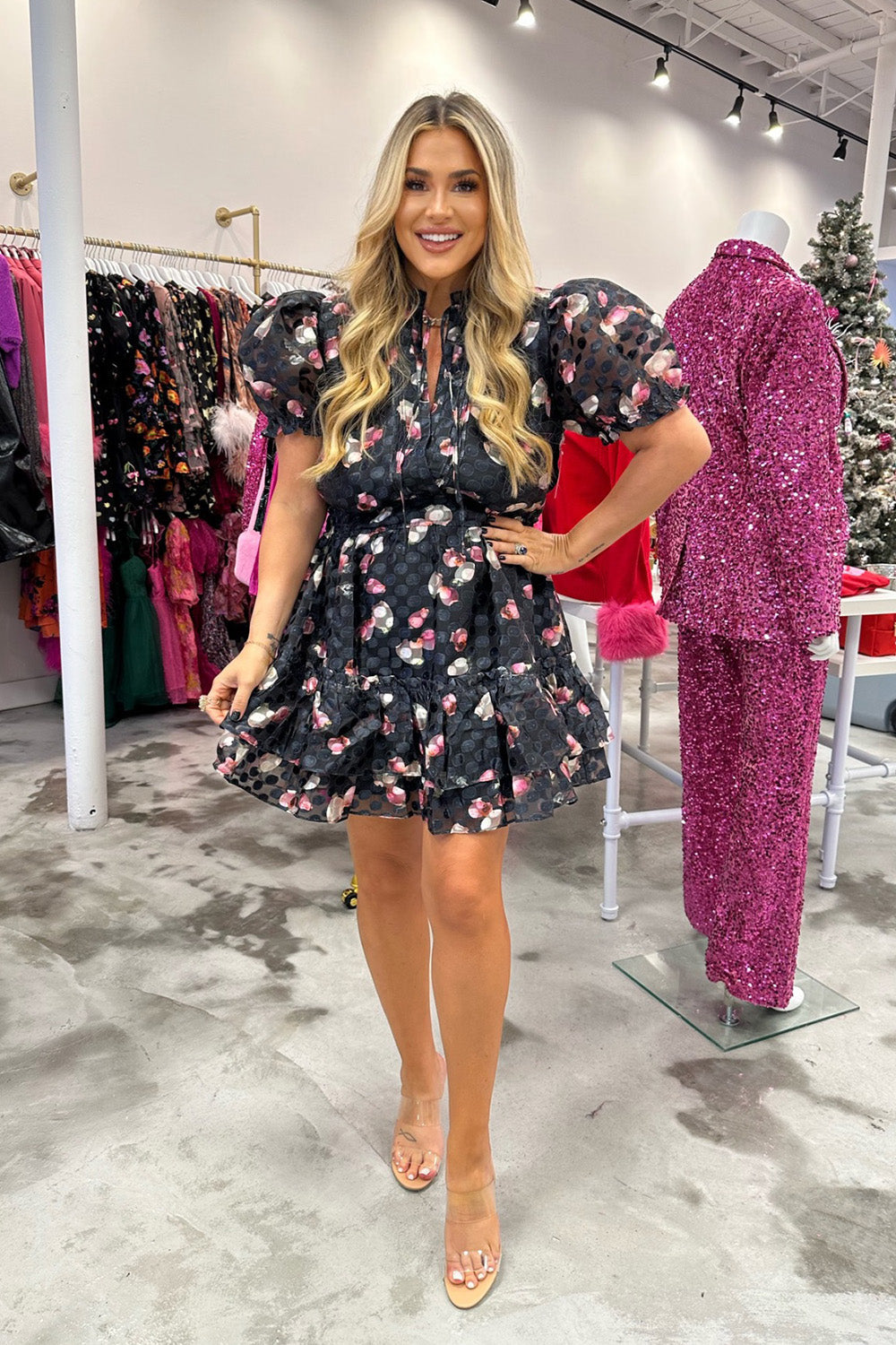 BuddyLove Clementine Elastic Waist Mini Dress in Twilight available at Barbara Katz