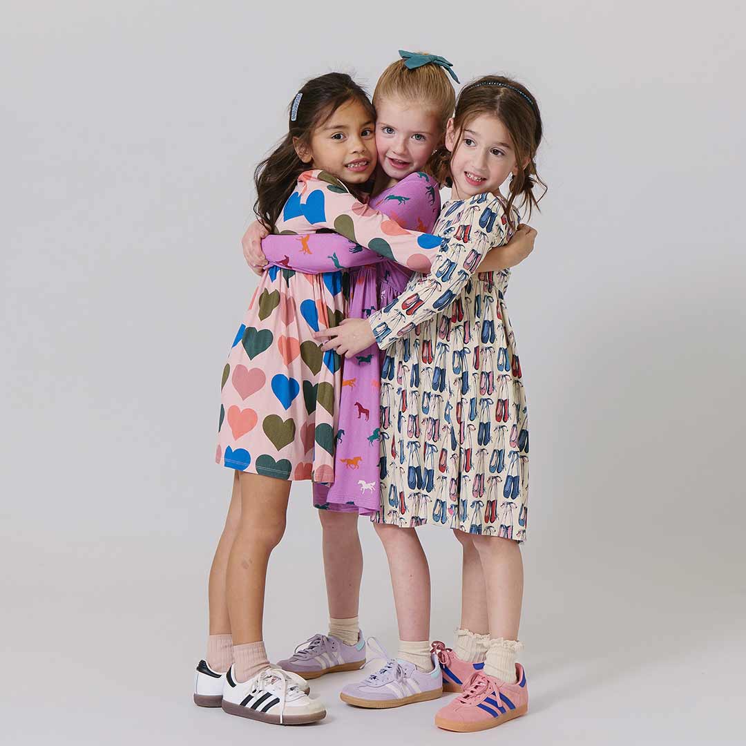 Pink Chicken Girls Bamboo Steph Dress in Ballet Slippers available at Barbara Katz