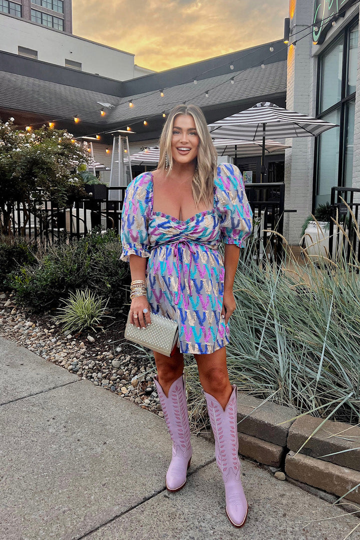 BuddyLove Colby Puff Sleeve Mini Dress in Confetti available at Barbara Katz